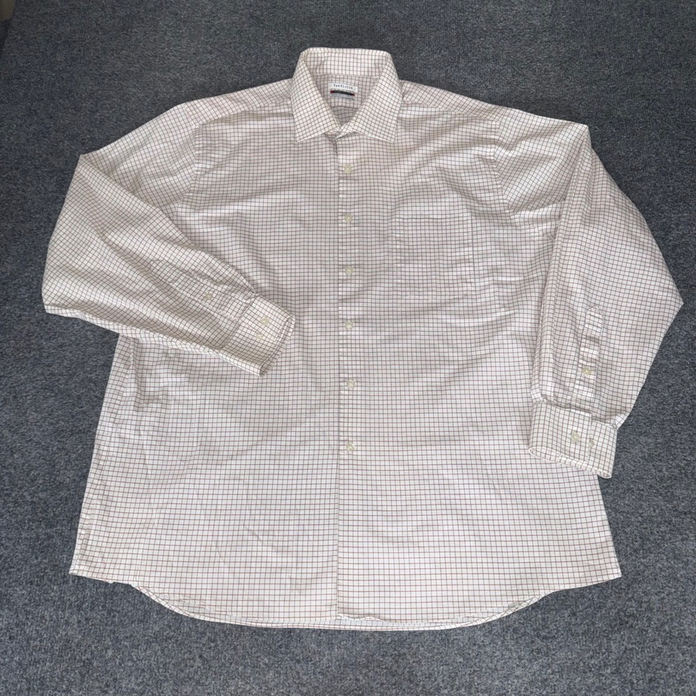 Van Heusen Mens Flex Collar Regular Fit Stretch Dress Shirt 17.5 34/35 Grid